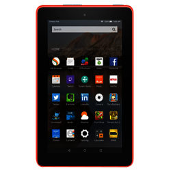 Amazon Fire 7 Tablet, Quad-core, Fire OS, 7, Wi-Fi, 8GB, Black Tangerine